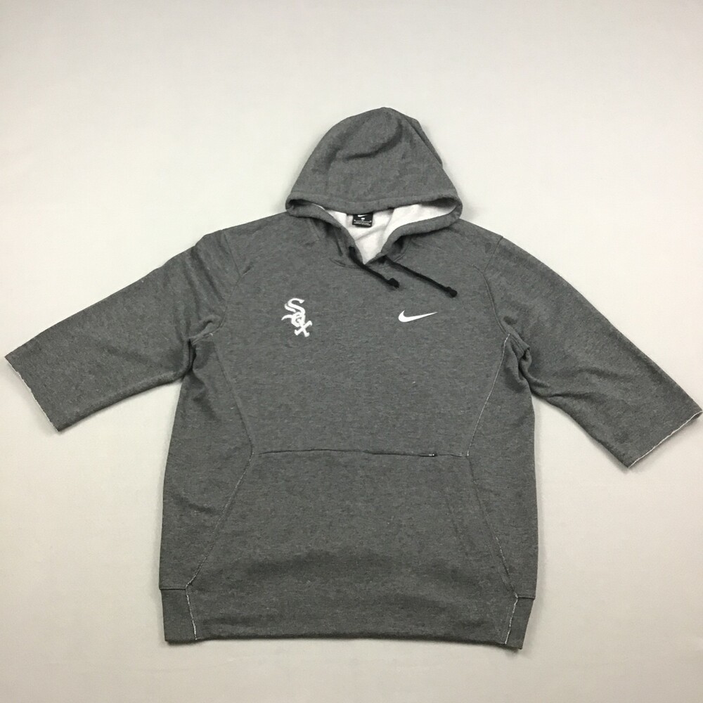 Chicago White Sox Hoodie Men Medium Gray Soild Short Sleeve Sweatshirt MLB M